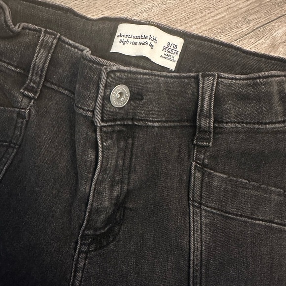 Abercrombie & Fitch A&F Kids Girls Youth High Rise Wide Leg Jeans Black 9/10 - Picture 2 of 5